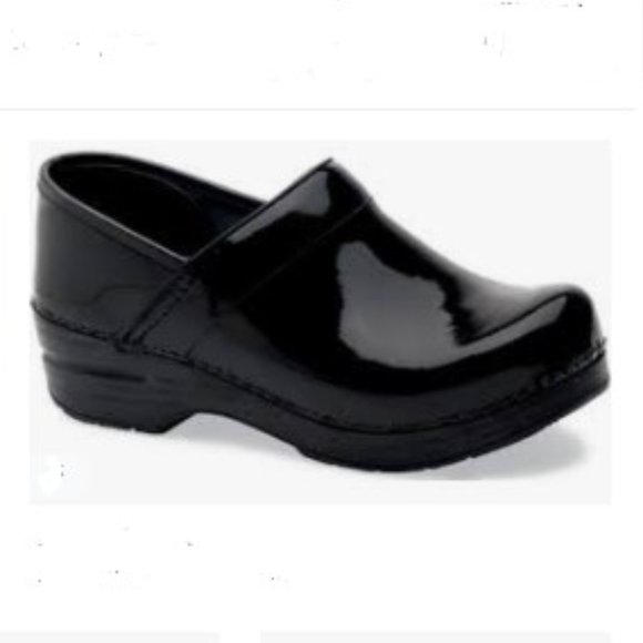 Sanita Shoes - DANSKO SANITA Black Patent Nursing Wedge S…